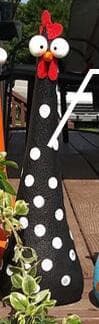 Silly Chicken Garden Ornaments - offbeatabode