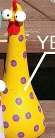 Silly Chicken Garden Ornaments - offbeatabode