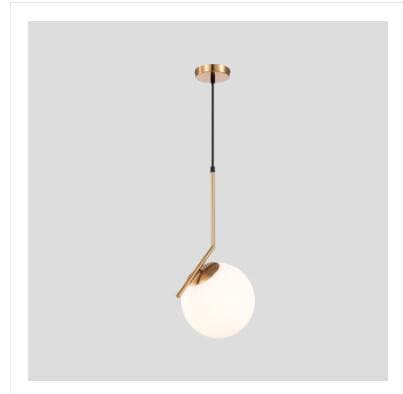 Single head glass ball chandelier - offbeatabode