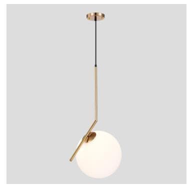 Single head glass ball chandelier - offbeatabode