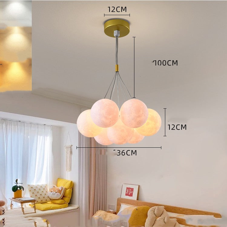 Moon Bubble Lights Bedroom Chandelier