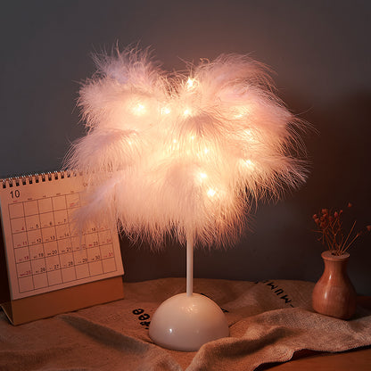 Feather Lamp Bedside or Table Lamp