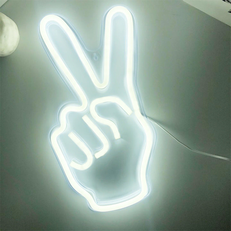 Neon Peace Sign Light