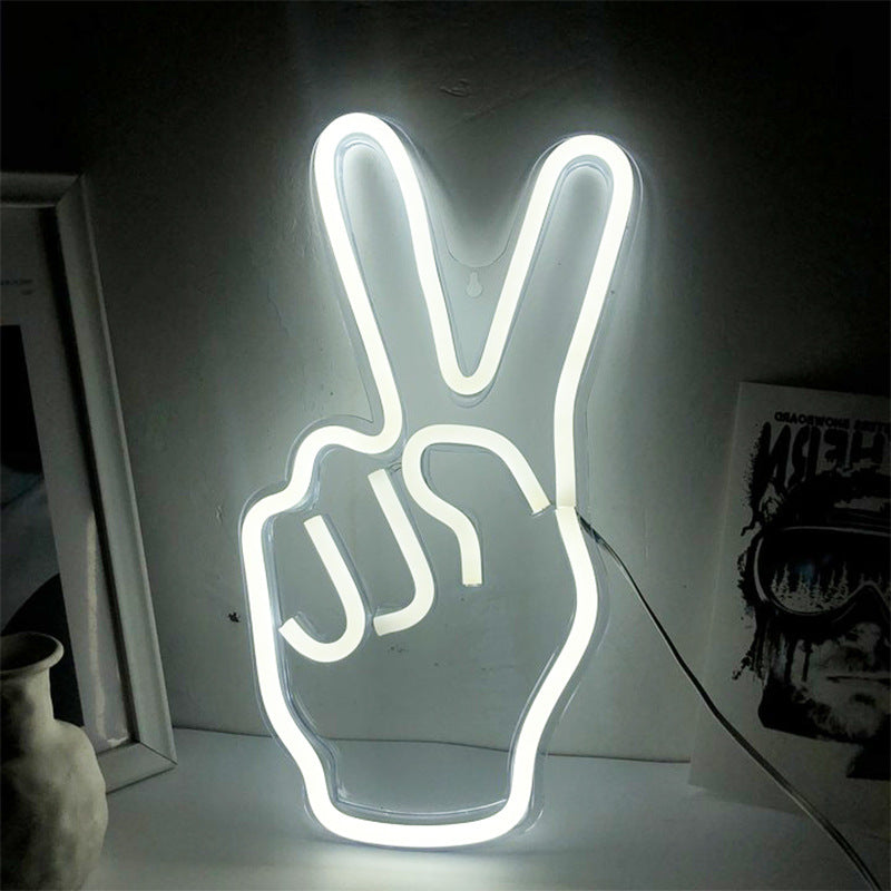 Neon Peace Sign Light