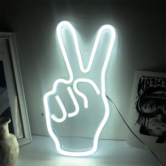 Neon Peace Sign Light