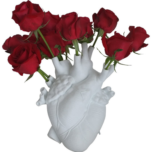 Wall-Mounted Heart Ceramic Vase