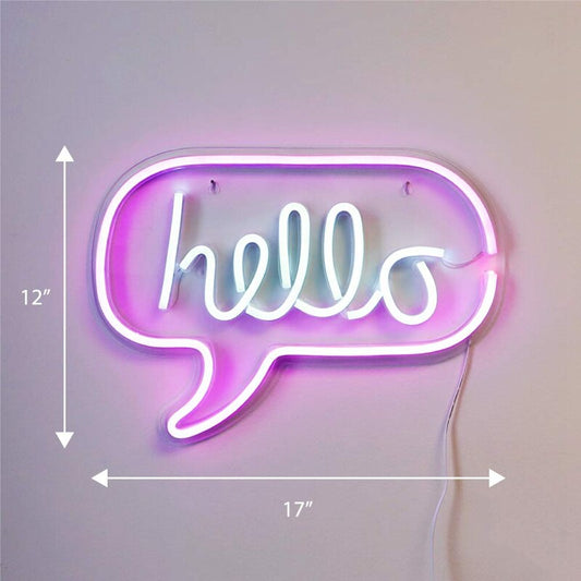 Hello Word Bubble Neon Sign