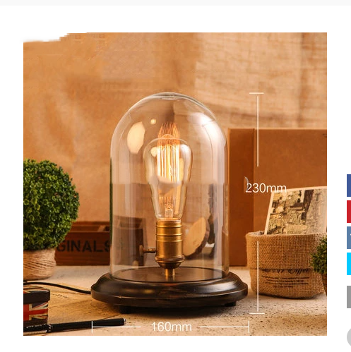 Wooden Table Lamp With Adjustable Brightness
