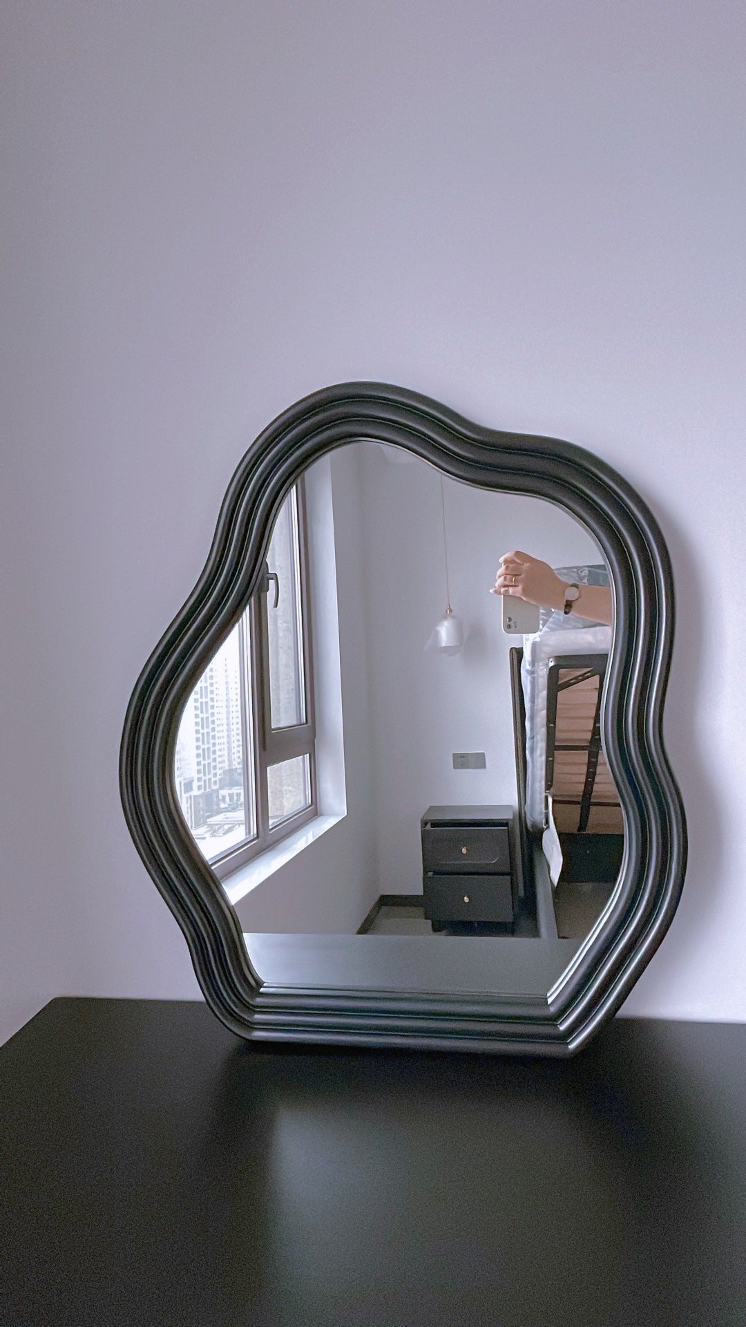 Wavy Hanging Wall Vanity Mirror