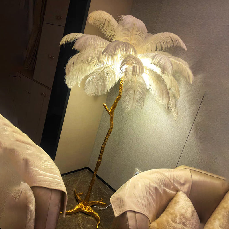 Luxe Ostrich Feather Floor Lamp