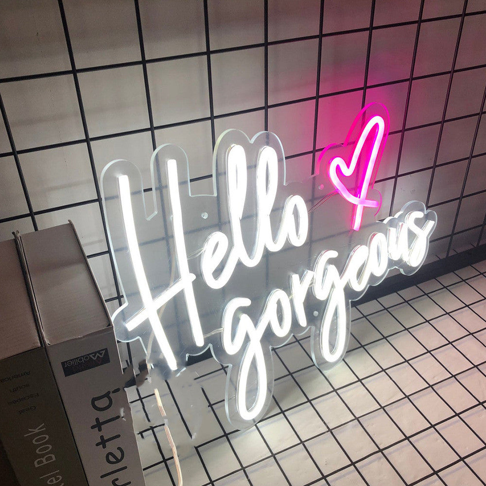 Neon Hello Gorgeous Luminous Sign