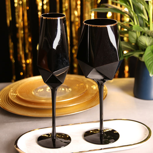 Geometric Glass Champagne Glasses