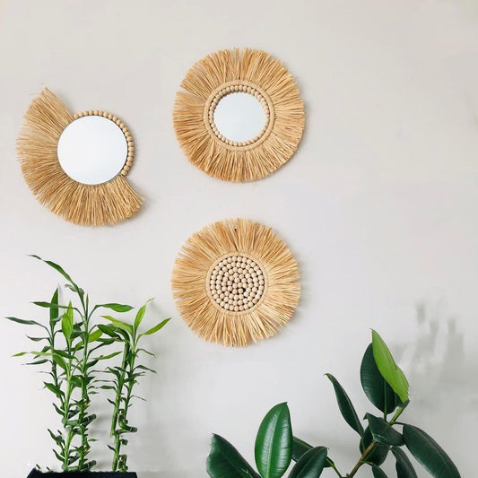 Raffia Wall Mirror