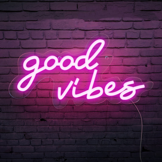 Neon Good Vibes Luminous Word Acrylic