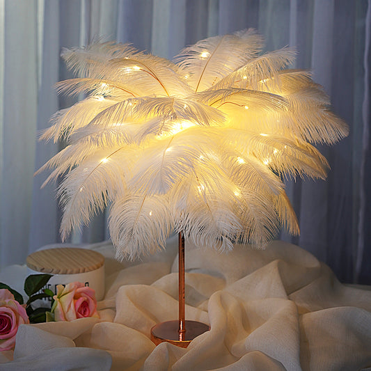 Feather Lamp Bedside or Table Lamp