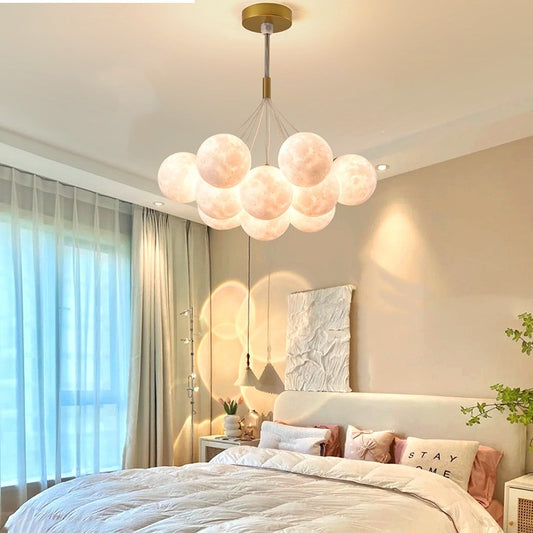 Moon Bubble Lights Bedroom Chandelier