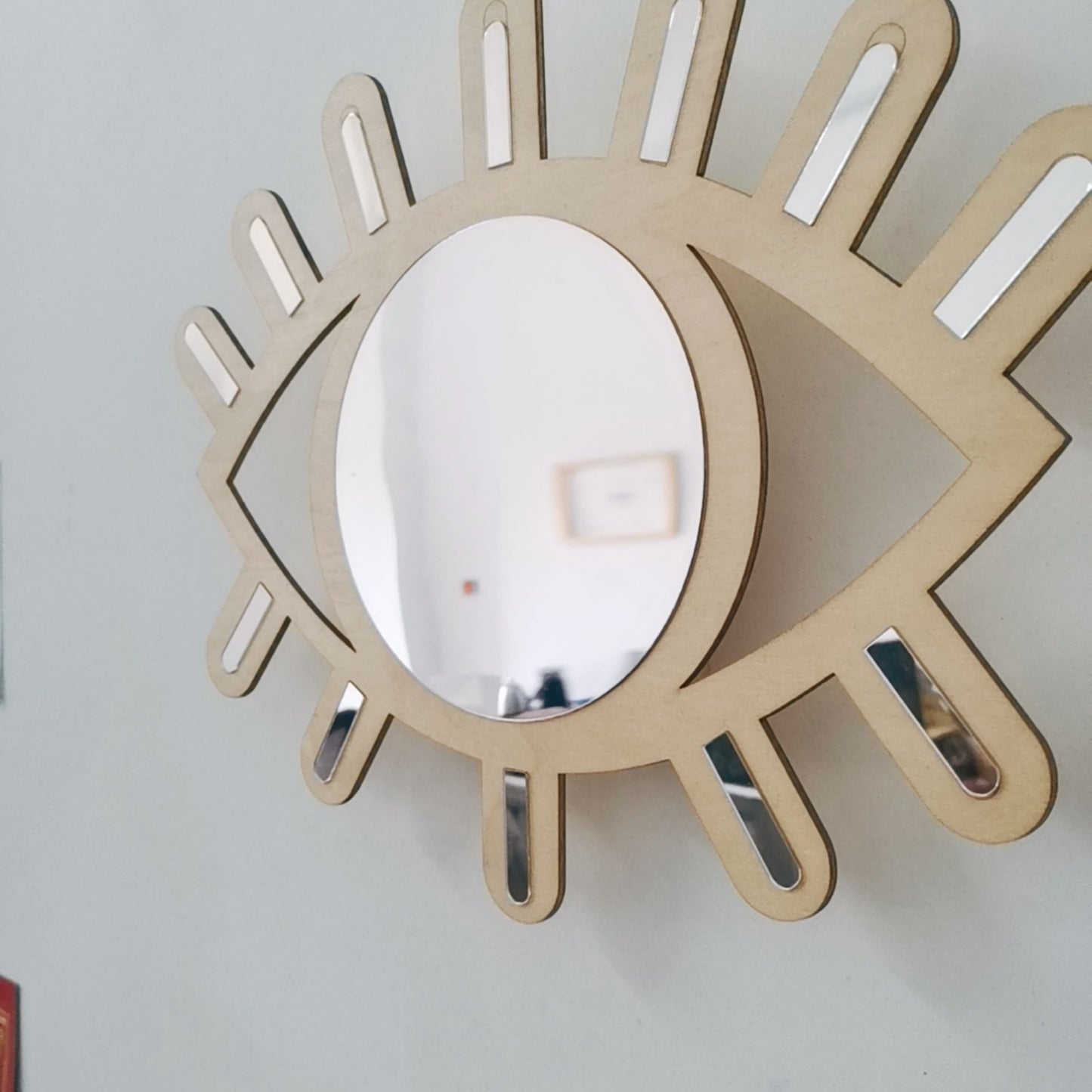Wooden Eye Wall Mirror