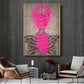 Abstract Neon Heart Skeleton Painting