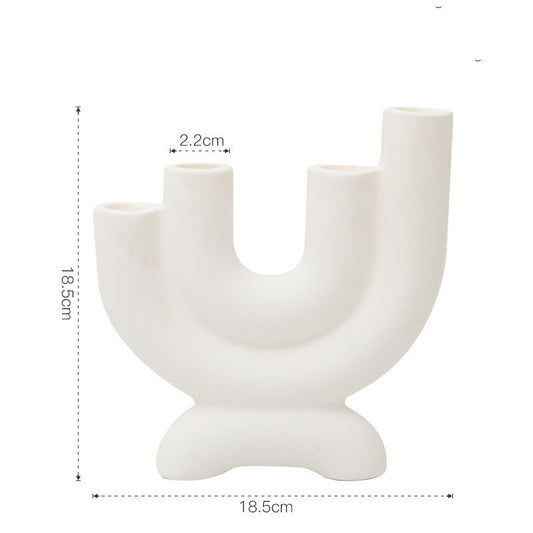 White Ceramic Candlestick