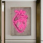 Abstract Neon Heart Skeleton Painting