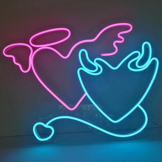 Hearts Neon Wall Decoration