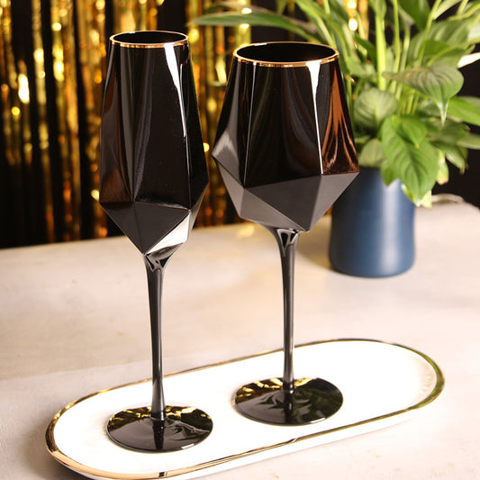 Geometric Glass Champagne Glasses
