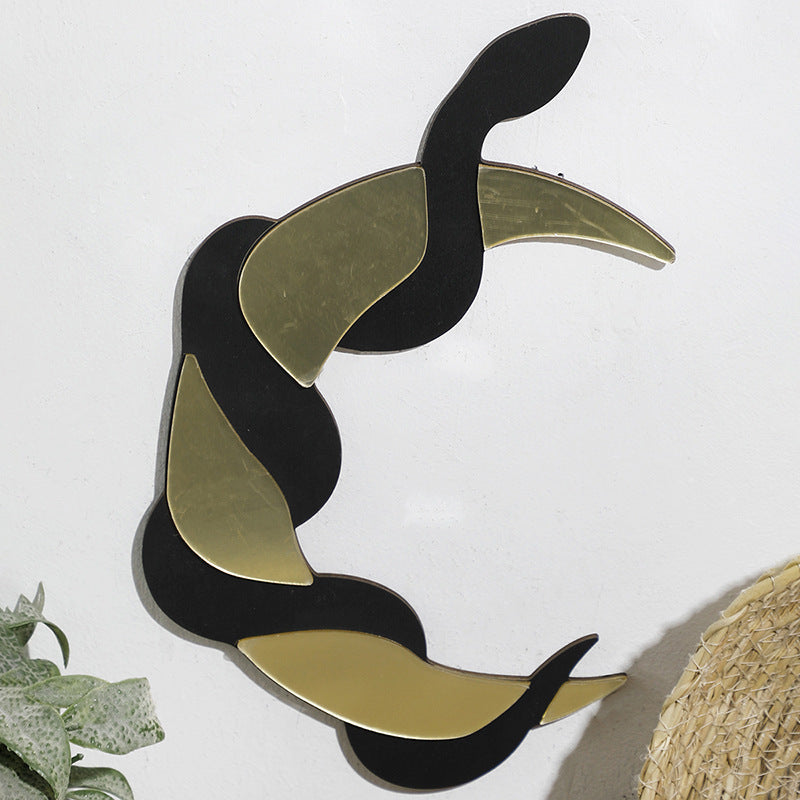 3D Wall Sticker Crescent Moon Snake