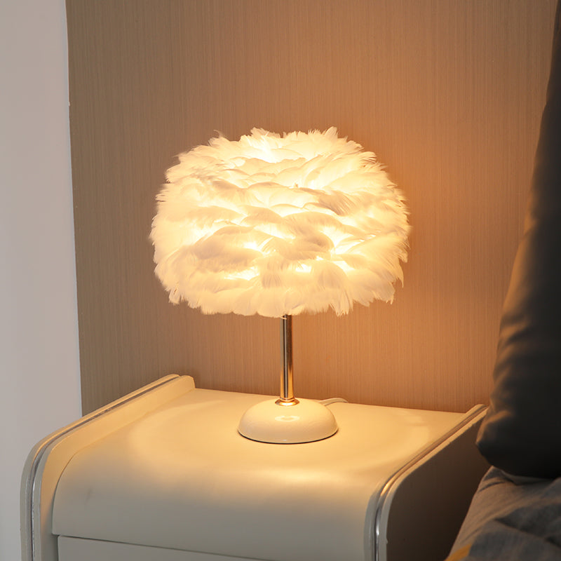 Feather Ceramic Desk Lamp Bedroom