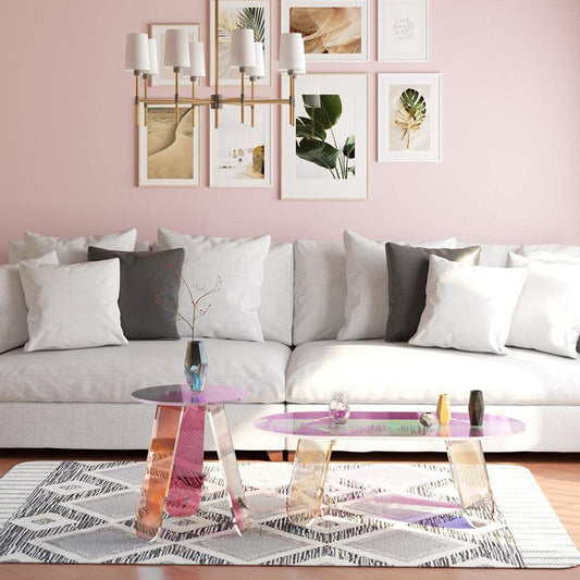 Acrylic Rainbow Coffee Table, Side Table