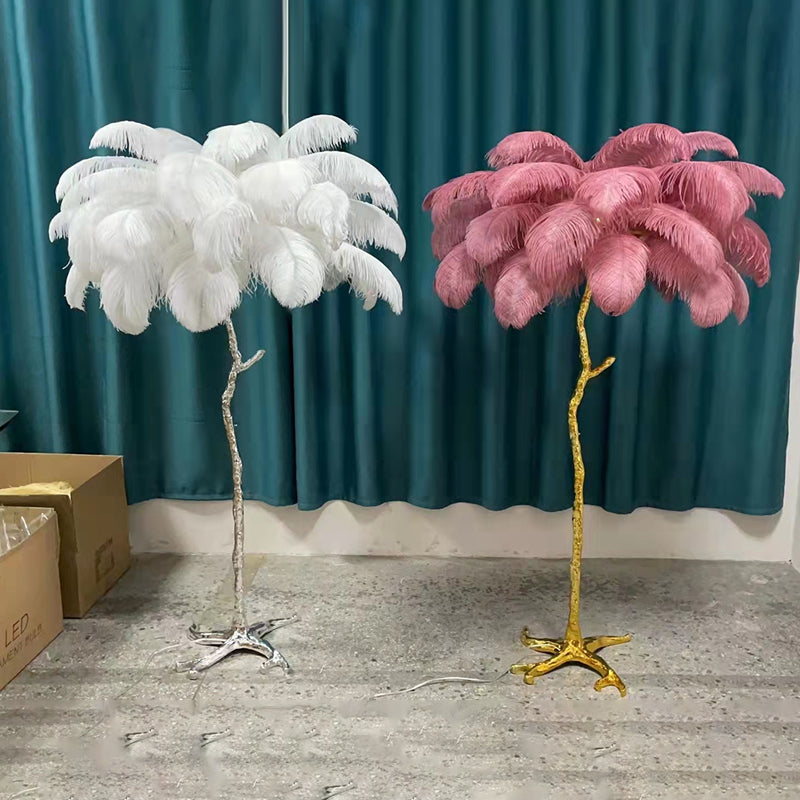 Luxe Ostrich Feather Floor Lamp