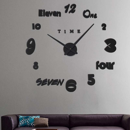 Simple Creative Clock Wall Sticker Diy Wall Clock - Offbeat Abode and Unique Beats