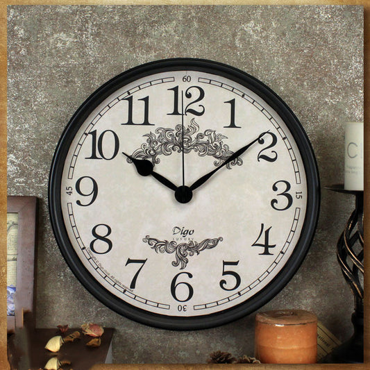 Home Clocks Living Room Metal Creative Wall Clock Retro Iron Clock - offbeatabode