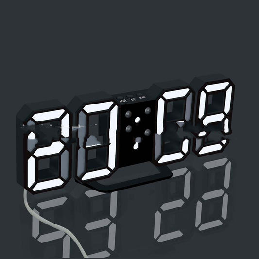 Digital Clock Electronic Alarm Clock Wall Three-dimensional Wall Clock - Offbeat Abode and Unique Beats