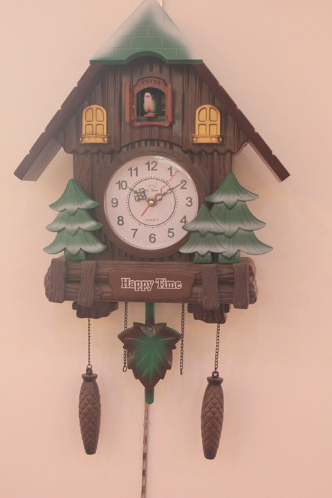 Qiaohu Wall Clock Living Room Creative Wall Clock Wood Cuckoo Wall Clock - Offbeat Abode and Unique Beats