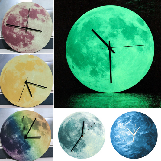30cm creative luminous wall clock luminous moonlight wall clock wall acrylic waterproof wall clock - Offbeat Abode and Unique Beats