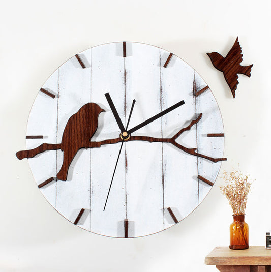 Wall Clock Living Room Wall Wall Clock Wall Watch Small Bird Clock Mute - Offbeat Abode and Unique Beats