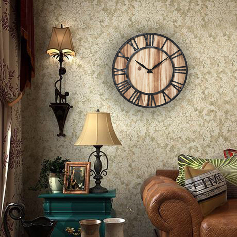 Retro wall clock creative metal decorative wall clock - Offbeat Abode and Unique Beats