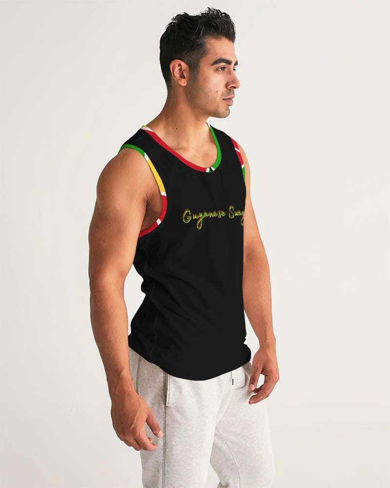 Guyanese Swag Ice Gold Green Men's Sports Tank - Offbeat Abode and Unique Beats