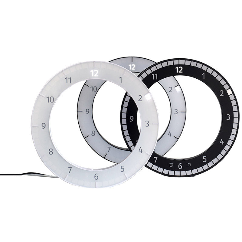 LED Digital Wall Clock Dual-Use Dimming Digital Circular Photoreceptive Clocks - Offbeat Abode and Unique Beats