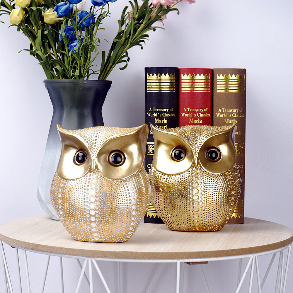 Twit Twoo Owl Golden - offbeatabode