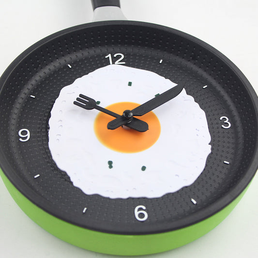 Fried Egg Pan Clock Mute Clock Simple Clock Wall Clock Wall Watch - Offbeat Abode and Unique Beats