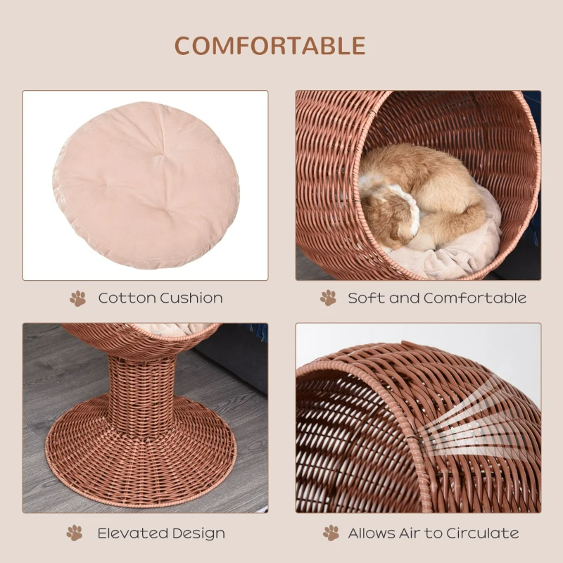 Modern Cat Bed Fancy Design Espresso Color Wicker Lounge - Offbeat Abode and Unique Beats