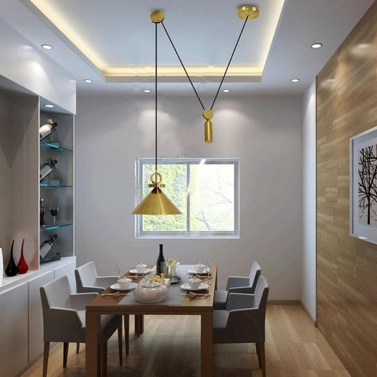 Lumina Retractable Brass Lamp - offbeatabode