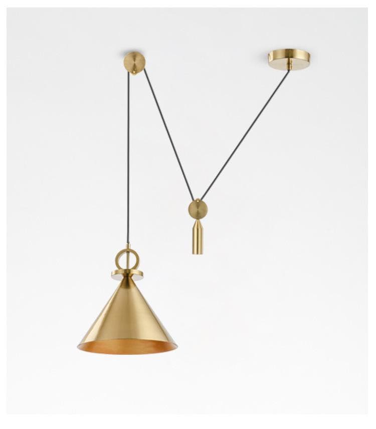 Lumina Retractable Brass Lamp - offbeatabode