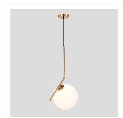 Single head glass ball chandelier - offbeatabode