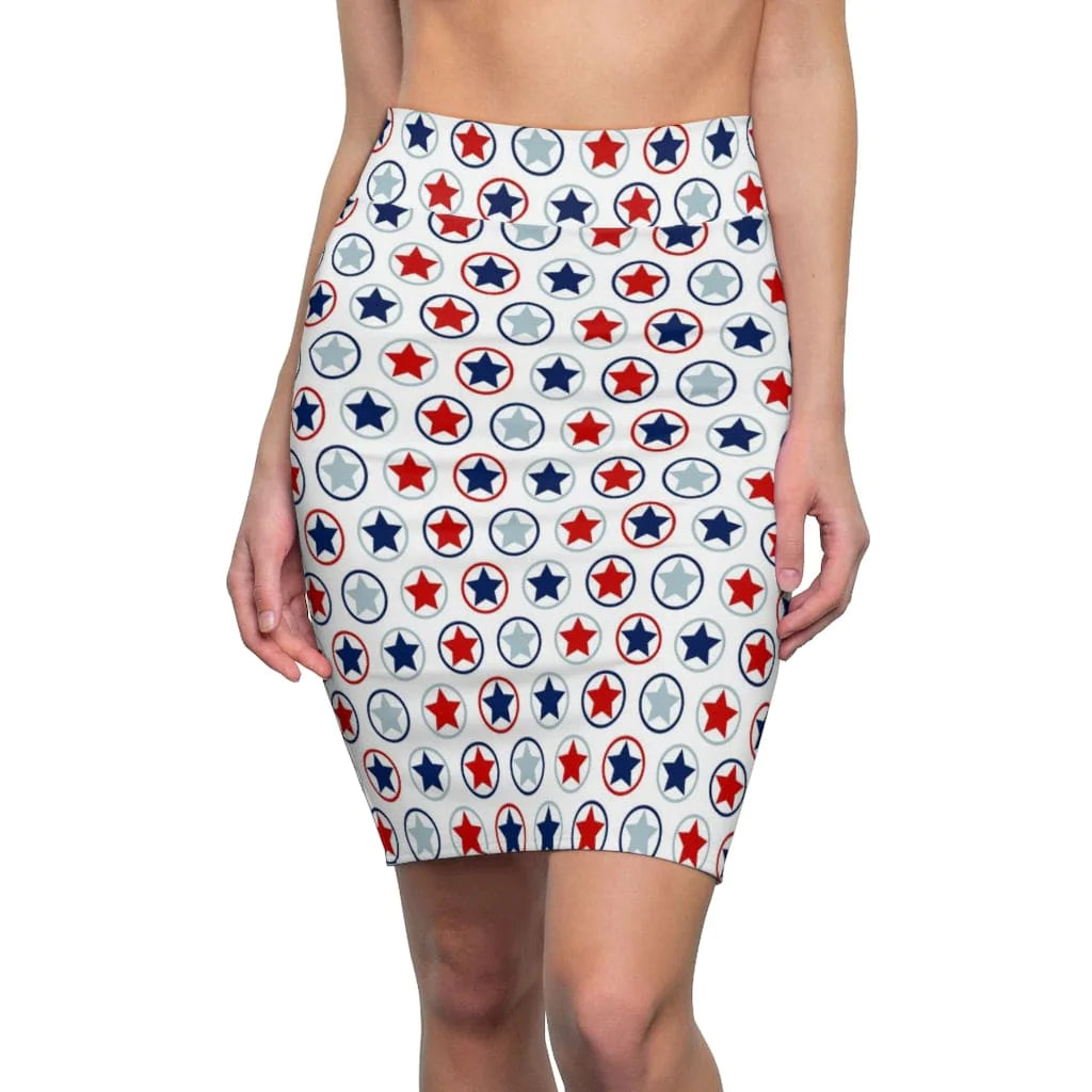 Womens Skirt, Stars and Stripes Pencil Skirt, 94158 - Offbeat Abode and Unique Beats